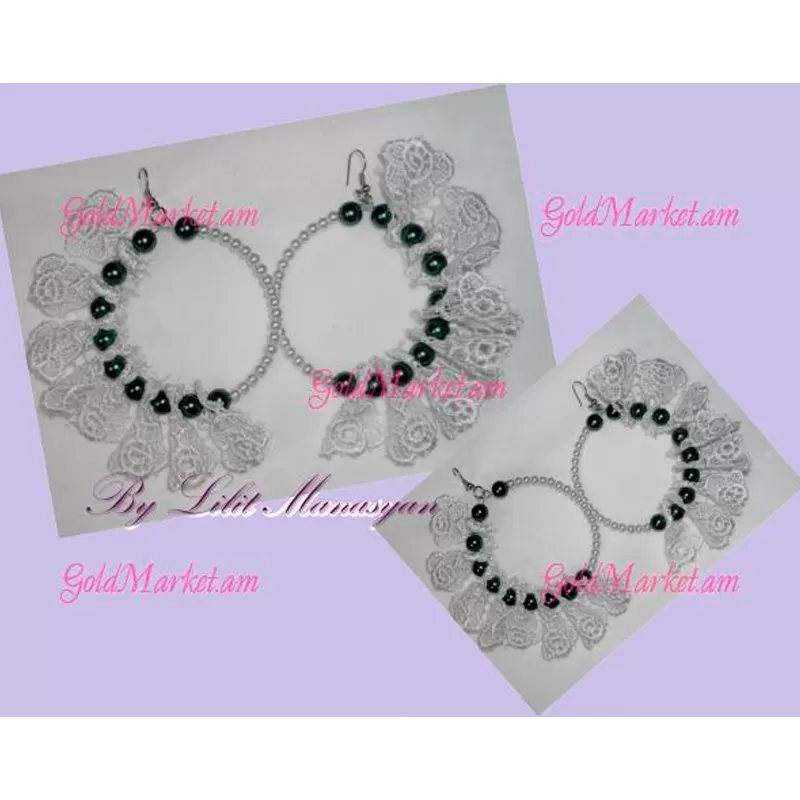 Ականջօղեր վարդի նախշերով