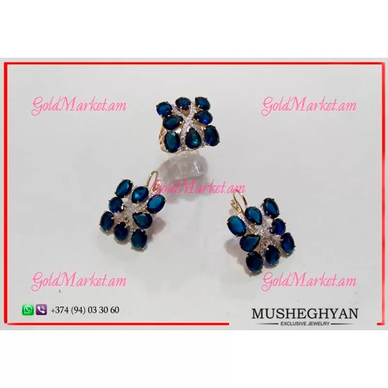 Կոմպլեկտ Ադամանդներով 14 Կարատ Դեղին Ոսկուց MU134