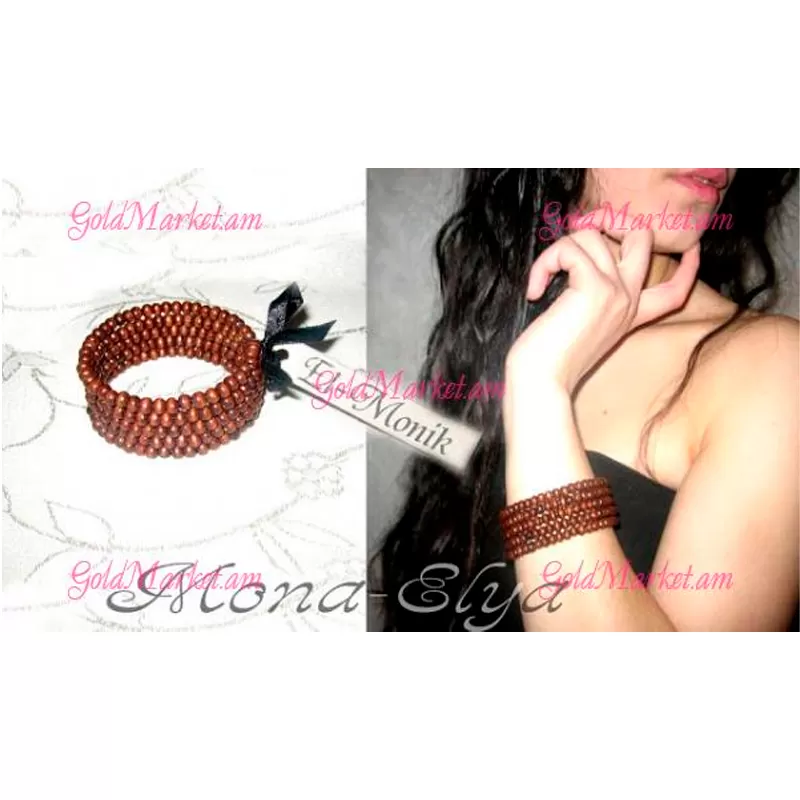 Փայտե թևնոց կլոր քարերով